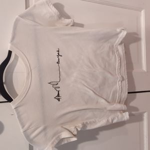 Abercrombie and Fitch XS white crop top "new york"